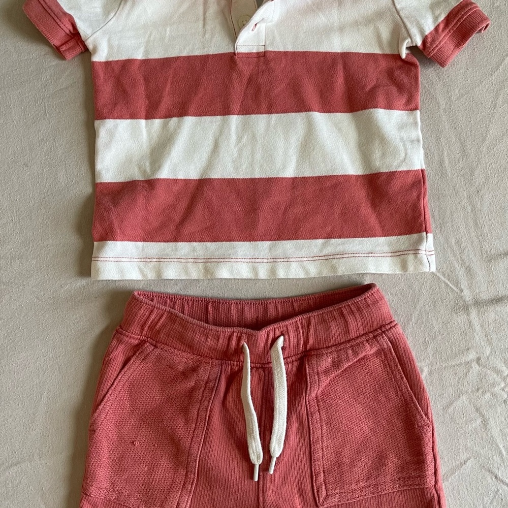 Old Navy Striped Polo Shirt and Shorts Set